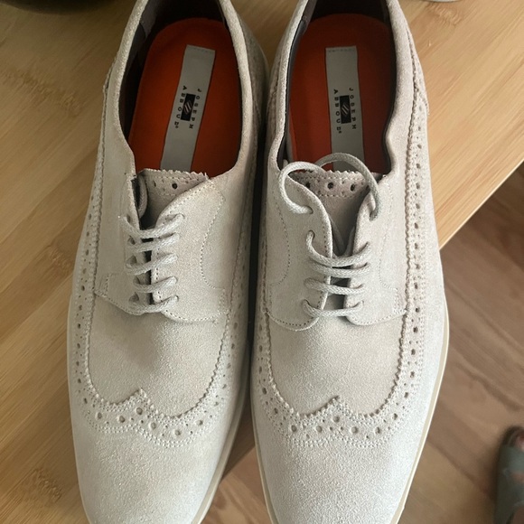 NEW Joseph Abboud Enea Taupe Suede Wingtip Oxfords Mens Shoes Size 9.5D - Picture 3 of 7